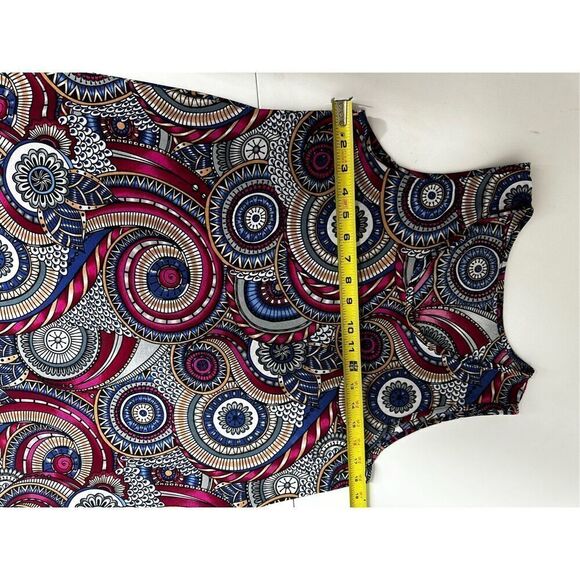 Women Vintage Style Sleeveless Elegant Size L Dress Bohemian Geometric Pattern - Picture 8 of 11